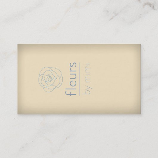クリームベージュ色名刺バラ 名刺 (正面)