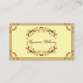 クリームベージュ華美金ゴールドアイキャッチイノベーション 名刺 (正面)