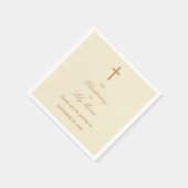 クリームベージュ《キリスト教》洗礼式や命名式パーティーナプキンス スタンダードカクテルナプキン (角)