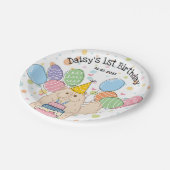 クリームペルシャ猫バースデーパーティー紙プレート ペーパープレート (アングル)