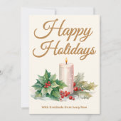 クリームホリデーカード | カスタムロゴ&ウィッシュ シーズンカード (正面)