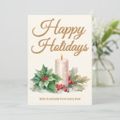 クリームホリデーカード | カスタムロゴ&ウィッシュ シーズンカード (スタンド正面)