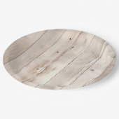 クリームホワイトウッドウェディング ペーパープレート (アングル)