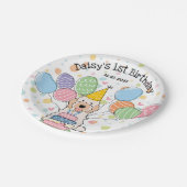 クリームホワイトコックポカバポウドッグ誕生日 ペーパープレート (アングル)