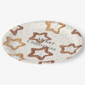 クリームホワイトスタークリスマス ペーパープレート (アングル)