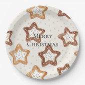 クリームホワイトスタークリスマス ペーパープレート (正面)
