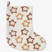 クリームホワイトスタークリスマス ラージクリスマスストッキング (正面)