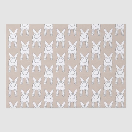 クリームホワイトハッピーイースターバンニ 薄葉紙 (正面)