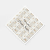 クリームホワイトベージュボホハートブライダルシャワー スタンダードランチョンナプキン (角)