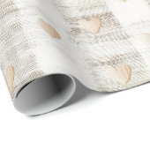 クリームホワイトベージュボホハートブライダルシャワー ラッピングペーパー (ロールコーナー)