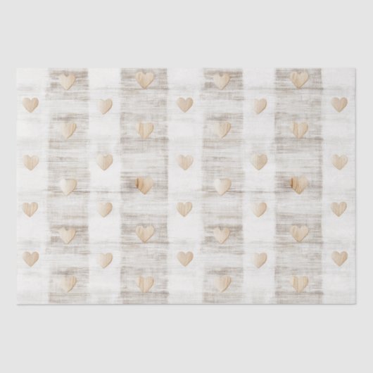 クリームホワイトベージュボホハートブライダルシャワー 薄葉紙 (正面)
