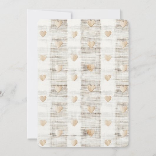 クリームホワイトベージュボホハート結婚ズ 招待状 (裏面)