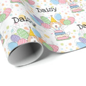 クリームホワイトラブラドールドッグ誕生日 ラッピングペーパー (ロールコーナー)