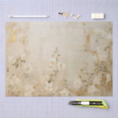 クリームホワイトロマンチック結婚フローラ 薄葉紙 (クラフト)