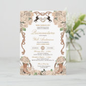 クリームホワイトローズウエスタンチャロキンセアニラ 招待状 (スタンド正面)