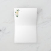 クリームホワイトローズグリッターグリーンサンキューカード サンキューカード (内部)