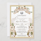 クリームホワイトローゼスウエスタンチャロキンセアニェラ 招待状 (正面)