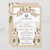 クリームホワイトローゼスウエスタンチャロキンセアニェラ 招待状 (正面/裏面)