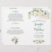 クリームホワイトローゼス金ゴールドグリッター結婚式 プログラム (正面/裏面)