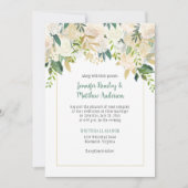 クリームホワイトローゼズカスケード結婚式招待状 招待状 (正面)