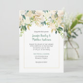 クリームホワイトローゼズカスケード結婚式招待状 招待状 (スタンド正面)