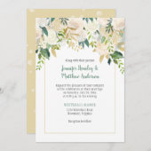 クリームホワイトローゼズカスケード結婚式招待状 招待状 (正面/裏面)