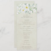 クリームホワイト春花模様フラット4コースイースター メニュー (正面/裏面)