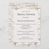 クリームホワイト海ヒトデビーチブライダルシャワー 招待状 (正面/裏面)