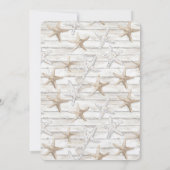 クリームホワイト海ヒトデビーチ結婚式 招待状 (裏面)