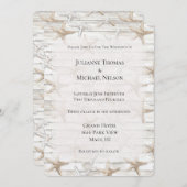 クリームホワイト海ヒトデビーチ結婚式 招待状 (正面/裏面)