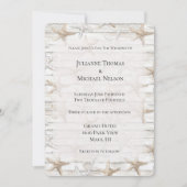 クリームホワイト海ヒトデビーチ結婚式 招待状 (正面)