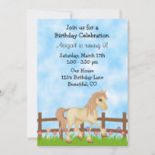 クリームホースアンドフラワーガールズ誕生日招待状 招待状 (正面)