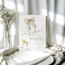 クリームボウ我々は結び目ウェディングシャワー 招待状