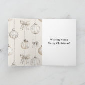 クリームボウ シック オーナメント クリスマス カード (内部)