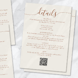 クリームボヘミアンシンプルスクリプ結婚ト詳細 エンクロージャーカード