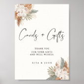 クリームボホフローラカードと結婚ギフトのサイン ポスター (正面)