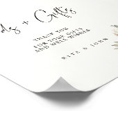 クリームボホフローラカードと結婚ギフトのサイン ポスター (角)