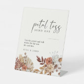 クリームボホフローラ結婚の花びらトスオフ看板 台座サイン (正面)