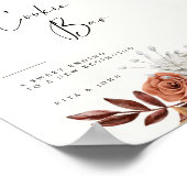 クリームボホモダンクッキーテーブル結婚のサイン ポスター (角)