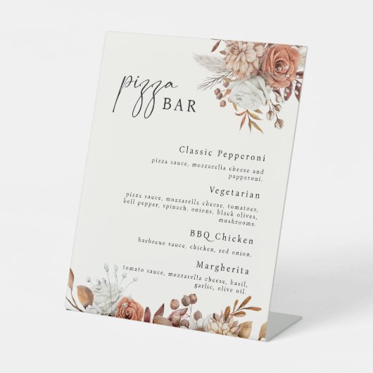 クリームボホモダンピザバーサイン 台座サイン (正面)