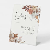 クリームボホレディースバスルーム結婚ズサイン 台座サイン (正面)