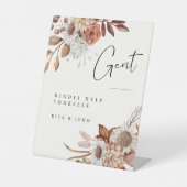 クリームボホーガンズバスルーム結婚ズサイン 台座サイン (正面)