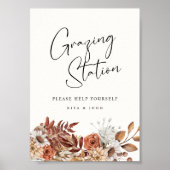 クリームボホ放牧駅テーブル結婚の看板 ポスター (正面)