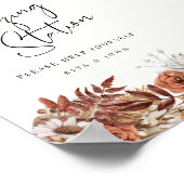 クリームボホ放牧駅テーブル結婚の看板 ポスター (角)