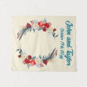 クリームボホ結婚の背景披露宴フォトブース タペストリー (正面(横))