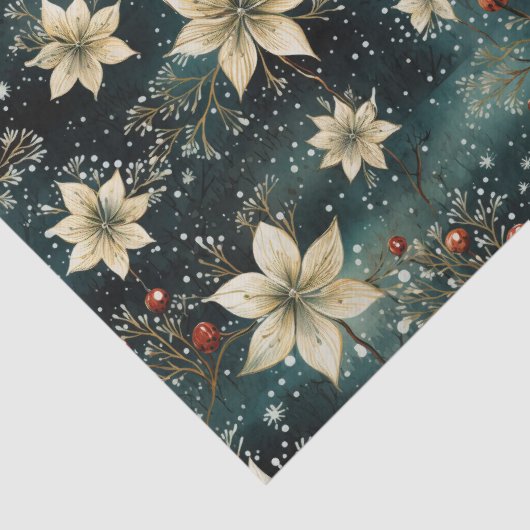 クリームポイエレガントンセチアのクリスマスの切り離 薄葉紙 (詳細)