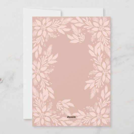 クリームポインセティアクリスマスデザイン シーズンカード (裏面)