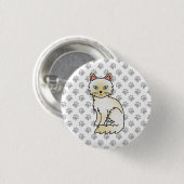 クリームポイントのシャム猫風のラグドールかバーマン風の猫 缶バッジ (正面&裏面)