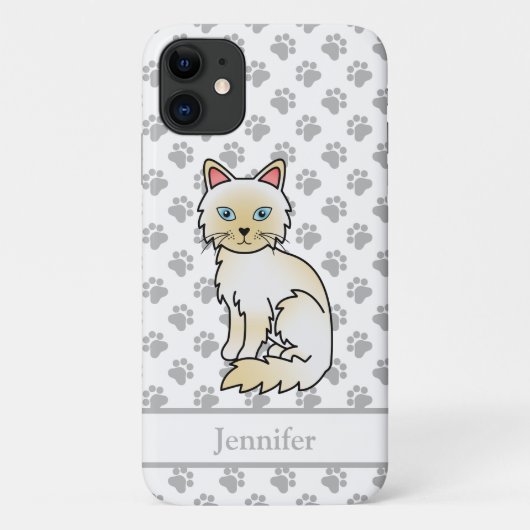 クリームポイントのビルマン/ラグドール かわいい猫と名前 Case-Mate iPhoneケース (裏面)