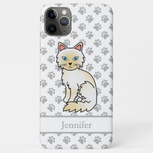 クリームポイントのビルマン/ラグドール かわいい猫と名前 iPhone 11 PRO MAXケース